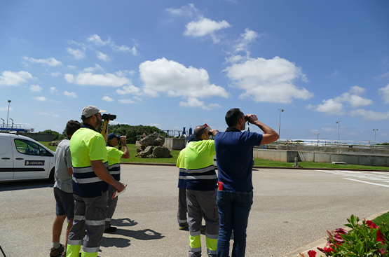 Hombres de espalda mirando a lo lejos